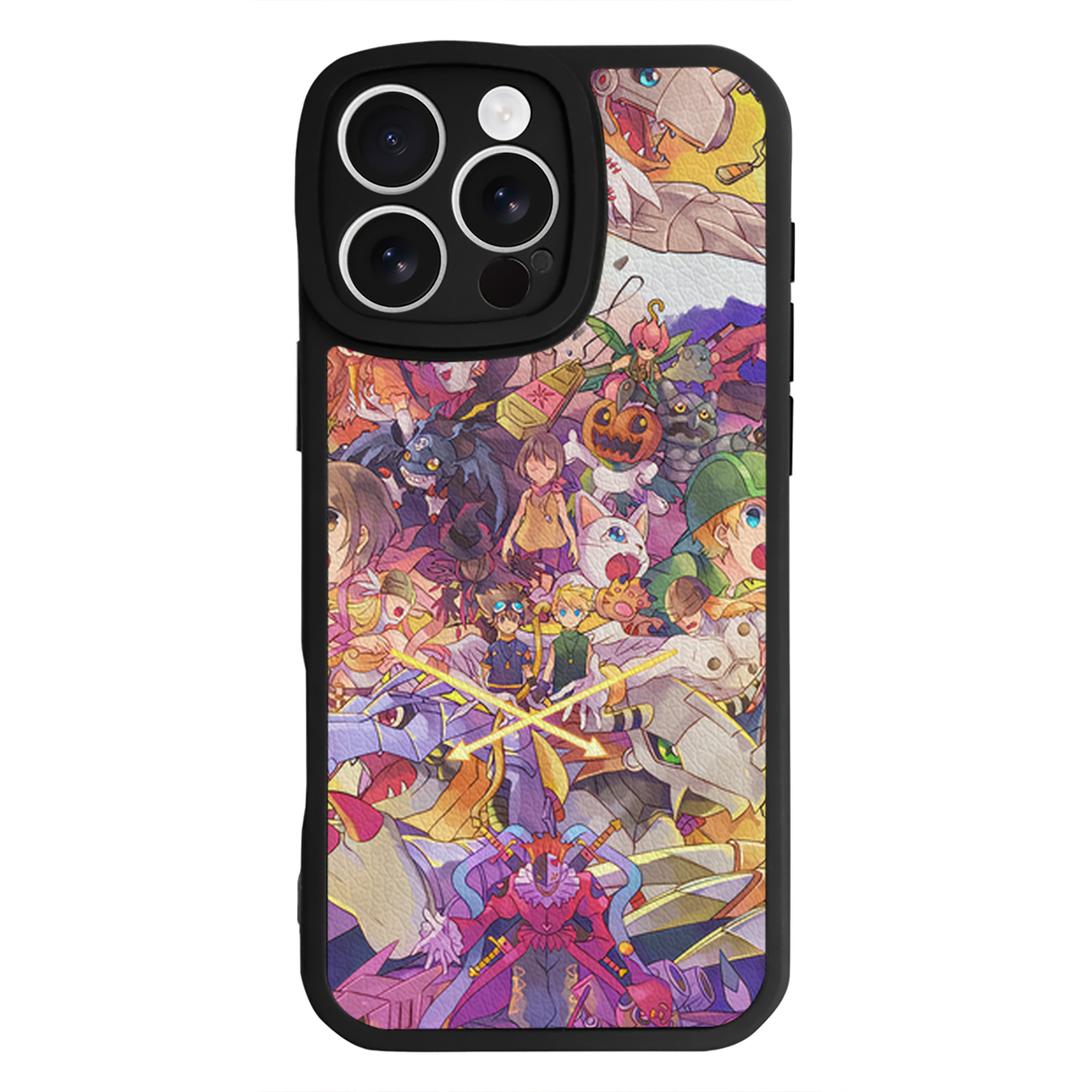 （画像用） Digimon デジタルモンスター/デジモン 【iPhone 16シリーズ対応】シリコンスマホケース（レザー調） 材質：シリコン